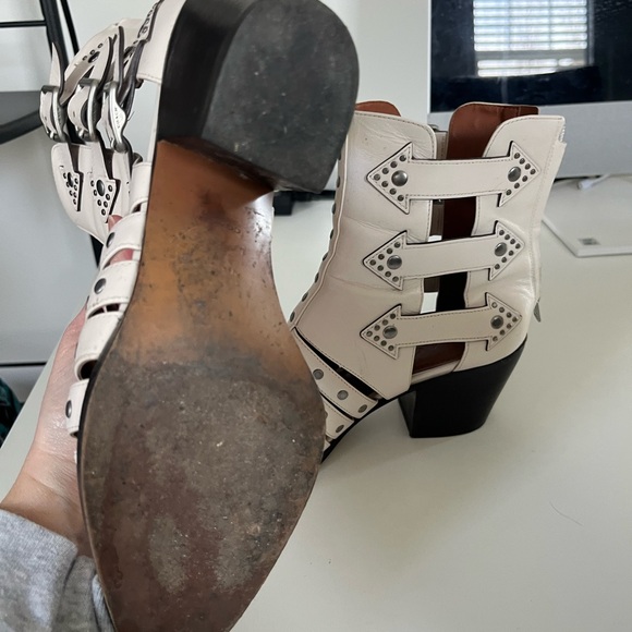 Coach Cream Ankle Boots with Buckle Accents - Picture 9 of 9